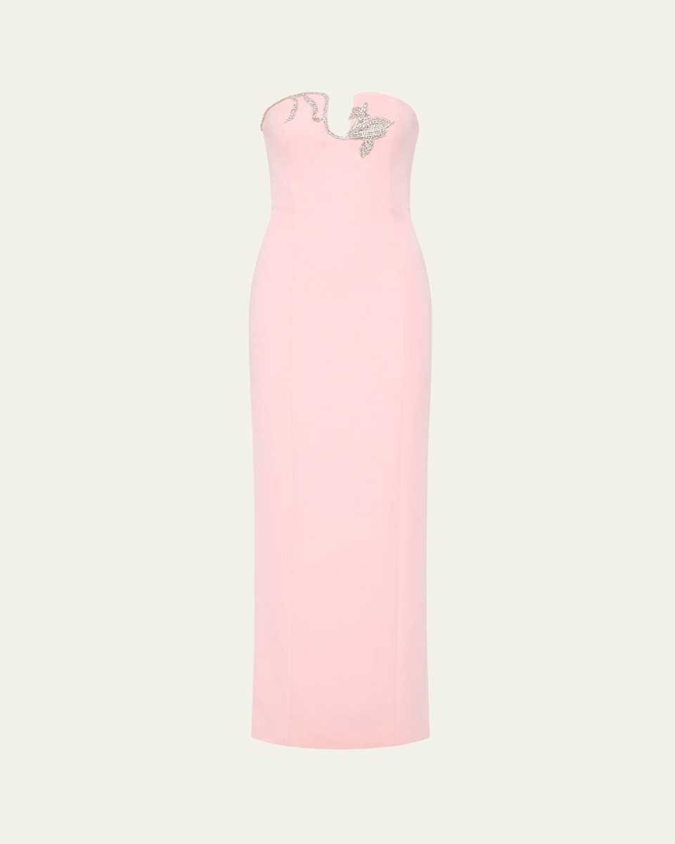 Leura Crystal Long Strapless Gown